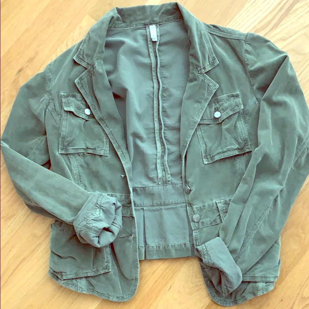Green corduroy utility jacket
